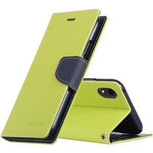 KWIK GOOSPERY FANCY dagboek horizontale Flip lederen case voor iPhone XR  met houder & kaartsleuven & portemonnee (groen)