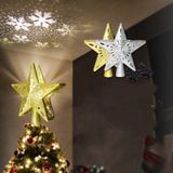 LED Kerstboom Top Star Projectie Lamp Blizzard draaibare projectie licht  Plug Type: EU Plug (Goud)