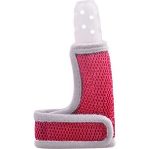 ZT001 Baby Siliconen Molaire Vinger Ledikanten Kinderen Anti-Bite Hand Ademende Duimbedjes Bijtende Moeder en Baby Producten (Rood Transparant)