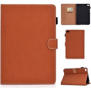 Voor iPad Mini 4 / Mini 3 / Mini 2 / Mini Solid Color Tablet PC Universal Magnetic Horizontal Flip Leather Case met kaartslots & houder(bruin)