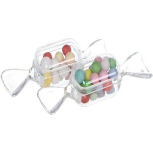 10 STKS/set transparante creatieve snoep vak kleine snoep-vormige mini plastic doos (duidelijk)