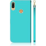 Voor Huawei Y6 (2019) Gemiteerd spiegeloppervlak horizontale flip lederen koffer met houder & kaartsleuven & portemonnee & lanyard(Mint Green)