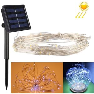 20m 200 LED's SMD 0603 Zonnepaneel Zilver Draad String Light Fairy Lamp Decoratief Licht  DC 5V (White Light)