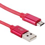 Netto stijl metalen kop micro USB naar USB 2 0 data/oplader kabel voor Galaxy S6/S6 Edge/S6 Edge +/Note 5 Edge  HTC  Sony  lengte: 25cm (rood)
