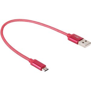 Netto stijl metalen kop micro USB naar USB 2 0 data/oplader kabel voor Galaxy S6/S6 Edge/S6 Edge +/Note 5 Edge  HTC  Sony  lengte: 25cm (rood)