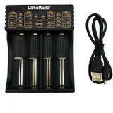 LiitoKala lii-402 4 In 1 Lithium-batterijlader voor Li-ion IMR 18650  18490  18350  17670  17500  16340(RCR123)  14500  10440