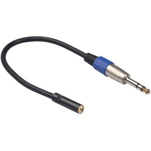 3094MF-03 6.35 mm male naar 3.5 mm Female audio kabel  lengte: 0.3 m