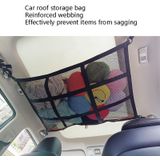 Verstelbare opknoping auto binnen dak bagage kleding opslag netto zak auto opslag netwerk zak  maat: 90x65cm (dubbele rits + webbing (zwart + oranje tas))