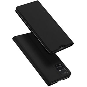 Voor Samsung Galaxy A51 DUX DUCIS Skin Pro Series Horizontale Flip PU + TPU lederen hoes met Holder & Card Slots(Zwart)