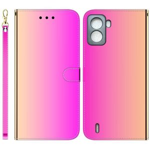 Voor Tecno Pop 6 Geen Vingerafdrukken Gemiteerd Spiegel Oppervlak Horizontale Flip Lederen Telefoon Case (Gradient Kleur)