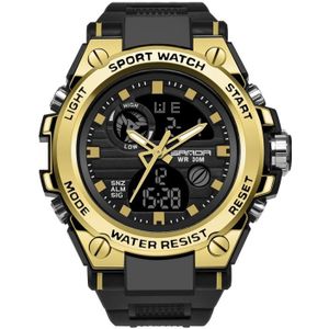 SANDA739 horloge plaat Chao mannelijke horloge mannelijke student mode trend multi functionele digitale waterdichte elektronische meter (goud)