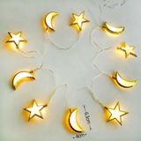 1.65m 10 Lights USB Model LED Star Moon Light String Eid Al-Adha decoratieve hanger (ster-warm wit)