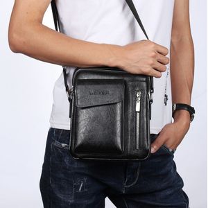 Universele Fashion Casual mannen schouder Messenger Bag handtas  grootte: L (24 x 20 cm x 6cm)(Black)