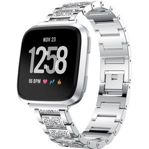 Voor Huami 1 / Huami 2 / Ticwatch1 / Ticwatch Pro / Samsung Galaxy Watch 46mm / Samsung S3 / Huawei Watch2 Pro / Huawei GT / Huawei Glory Magic Full Diamond Modellen Metal Inlay Universal 22MM Strap(Zilver)