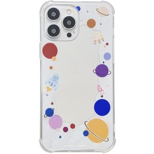 For iPhone 13 Pro Max Color Painted Mirror Phone Case(Colorful Starry Sky)