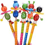 Houten dieren potlood kawaii studenten Trillbare hoofd schattig studie cartoon persoonlijkheid Kids potlood geschenken  willekeurige kleur