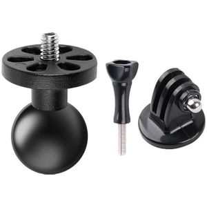 1/4 inch Schroef 25mm Ball Head Motorcycle Fixed Mount Holder with Tripod Adapter & Screw for DJI Osmo Action  GoPro HERO8 Black/HERO7 /6 /5  Xiaoyi and Other Action Cameras (Black)