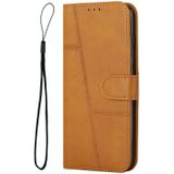 For Motorola Moto G Stylus 2022 4G Stitching Calf Texture Buckle Leather Phone Case(Yellow)