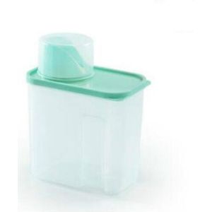 2L huishoudelijke kunststof transparante wassen poeder opbergdoos opslag container (groen)