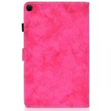 Voor Galaxy Tab S6 Lite Naaidraad Horizontale effen kleur Platte lederen behuizing met slaapfunctie & penhoes & anti slipstrip & kaartsleuf & houder (rose red)