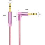 AV01 3.5 mm male naar Male elleboog audio kabel  lengte: 2m (Rose Gold)