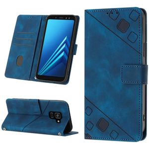 Voor Samsung Galaxy A8 / A5 2018 Skin-feel relif lederen telefoonhoes