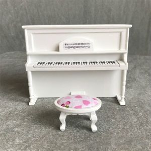 1:12 Mini huis speelgoed Simulatio piano en Bank (wit)
