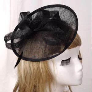 Bruidshoofddeksels Retro Style Linnen hoed (Zwart)