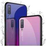 Voor Galaxy A7 (2018) kleurovergang glas geval (blauw)