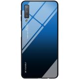 Voor Galaxy A7 (2018) kleurovergang glas geval (blauw)