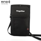 Tingofine YT5 Multifunctioneel Reispaspoort RFID Anti-diefstal Documententas Waterdichte Paspoorthouder (Zwart)