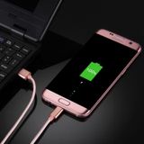 HAWEEL 1m Geweven stijl metaal hoofd 3A hoge huidige Micro USB to synchronisatiegegevens opnieuw USB laad Kabel  Voor Samsung  Huawei  Xiaomi  LG  HTC en andere Smartphones (Rose Goud)