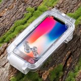 PULUZ voor iPhone X 40m / 130ft waterdichte duiken huisvesting Foto Video nemen dekken onderwaterbehuizing (transparant)