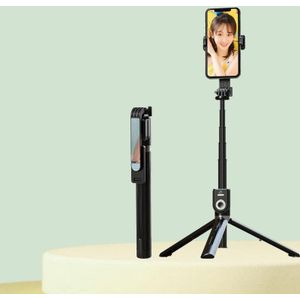 P81 1.7m Gentegreerde Bluetooth Selfie Stick met Vibrato afstandsbediening Make-upspiegel