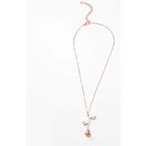 2 stk Valentines Day Gift Rose bloem hanger sieraden Chain ketting  ketenlengte: 45cm (Rose goud)