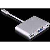 USB-C / Type-C 3.1 naar VGA & HDMI & 3.5mm Audio videoadapter  Voor Laptop & Notebook(zilver)