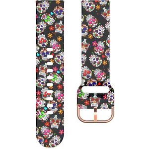 Voor Galaxy Watch 42mm siliconen bedrukte band (Color Skull)