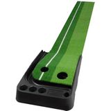 PGM Golf Putting Mat Push-Rod Trainer 2.5 m  met drie zachte ballen & drie Bicolor ballen  zonder Auto bal terugkeer Fairway (groen)