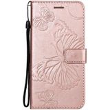 Voor Xiaomi Redmi Note 10 PRO 4G Drukt Printing Butterfly Patroon Horizontale Flip PU Lederen Case met Houder & Card Slots & Wallet & Lanyard (Rose Gold)