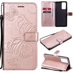 Voor Xiaomi Redmi Note 10 PRO 4G Drukt Printing Butterfly Patroon Horizontale Flip PU Lederen Case met Houder & Card Slots & Wallet & Lanyard (Rose Gold)