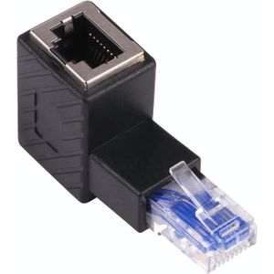 RJ45 mannelijke naar vrouwelijke convertor 90 graden verlengadapter voor CAT5 CAT6 LAN Ethernet-netwerkkabel