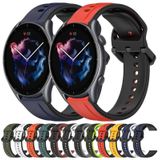 Voor Amazfit GTR 3 Pro 22 mm bolle lus tweekleurige siliconen horlogeband (oranje + zwart)