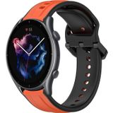 Voor Amazfit GTR 3 Pro 22 mm bolle lus tweekleurige siliconen horlogeband (oranje + zwart)