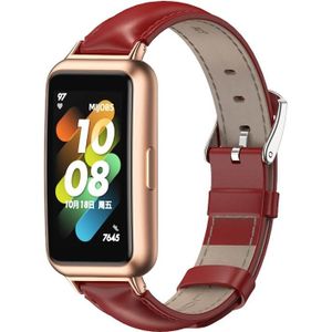 Voor Huawei Band 7/7 NFC MIJOBS Rundleer Horlogeband (Rood Rose Goud)