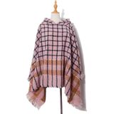 Lente herfst winter geruit patroon hooded mantel sjaal sjaal  lengte (CM): 135cm (DP2-03 Roze)