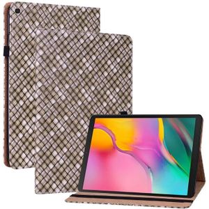 Voor Samsung Galaxy Tab A 10.1 2019 T510 Kleur Weave Lederen Tablet Case met Houder (Brown)
