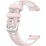 Voor Amazfit GTS 2E 22 mm kruistextuur twee kleuren siliconen stalen gesp horlogeband (roze + wit)
