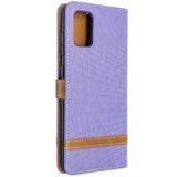 Voor Galaxy A71 Color Matching Denim Texture Horizontal Flip PU Leather Case met Holder & Card Slots & Wallet & Lanyard(Purple)