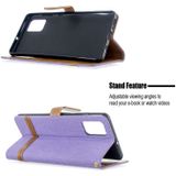 Voor Galaxy A71 Color Matching Denim Texture Horizontal Flip PU Leather Case met Holder & Card Slots & Wallet & Lanyard(Purple)