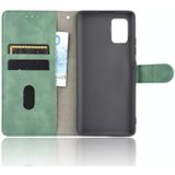 Voor Samsung Galaxy A71 Solid Color Skin Feel Magnetic Buckle Horizontal Flip Calf Texture PU Leather Case met Holder & Card Slots & Wallet(Groen)